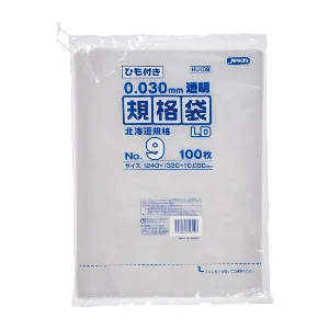 ジャパックス　LD規格袋 北海道 HLK09 透明 100枚x10冊×4箱入-1
