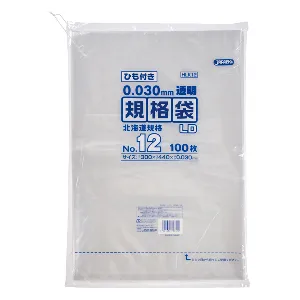 ジャパックス　LD規格袋 北海道 HLK12 透明 100枚x10冊×2箱入-1