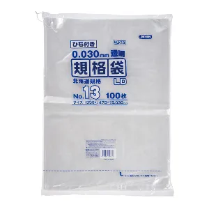 ジャパックス　LD規格袋 北海道 HLK13 透明 100枚x5冊×3箱入-1