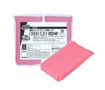3M　高耐久ネットスポンジ No.9300 薄手 ピンク 10個入-1
