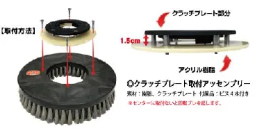 レボテック　オットセイブラシ用クラッチプレート取付ASSY-2