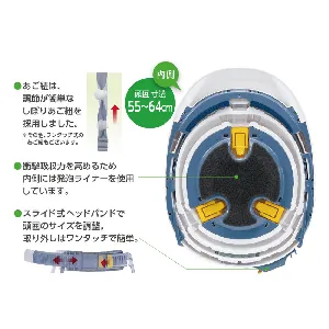 加賀産業　伸縮式ヘルメット　オサメット　白-4