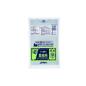 ジャパックス　環境袋策　45L P-43R　透明 10枚×60冊入-1