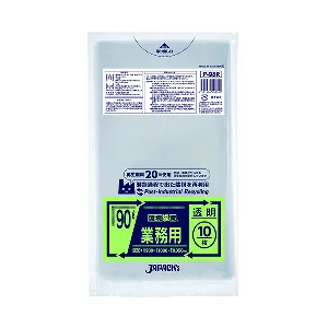 ジャパックス　環境袋策　90L P-98R　透明 10枚×20冊入-1