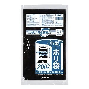 ジャパックス　環境袋策 小型ポリ袋 MR07 黒 200枚x30冊入-1