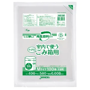 ジャパックス　環境袋策 小さなコミ箱用 10L MR108 半透明　100枚x40冊入-1