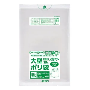 ジャパックス　環境袋策 大型ポリ袋 RJH1512 半透明　10枚x20冊入-1