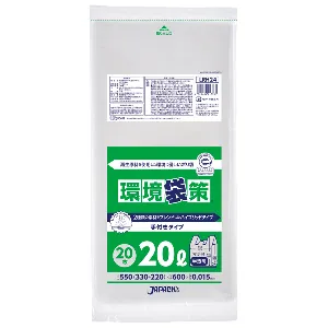 ジャパックス　環境袋策 手付き 20L　LRH24 半透明 20枚x50冊入-1