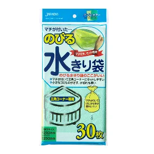 ジャパックス　のびる水切り 三角コーナー用 マチ付き NB20 緑/黄 30枚×60冊入-1