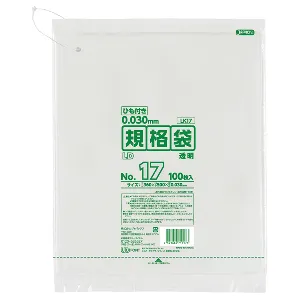 ジャパックス　LD規格袋 ひも付き LK17 透明 100枚×5冊×3箱入-1