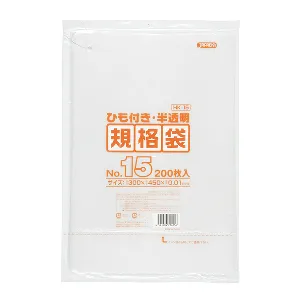 ジャパックス　HD規格袋 ひも付き HK15 半透明 200枚×10冊×4箱入-1