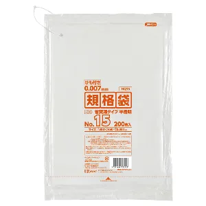 ジャパックス　HD規格袋 ひも付き HQ15 半透明 200枚×10冊×4箱入-1