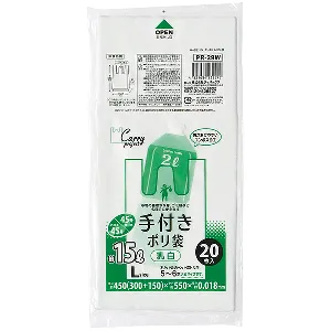 ジャパックス　手付きポリ袋シリーズ 約15L PR29W 乳白 25枚×10冊×6袋-1