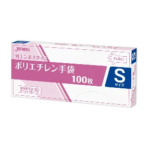 ジャパックス　LDポリエチレン手袋  PLB-01 無着色  100枚×40箱　S-1