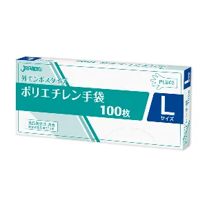 ジャパックス　LDポリエチレン手袋  PLB-03 無着色  100枚×40箱　L-1