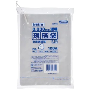 ジャパックス　LD規格袋 北海道 HLK04 透明 100枚x10冊×10箱入-1