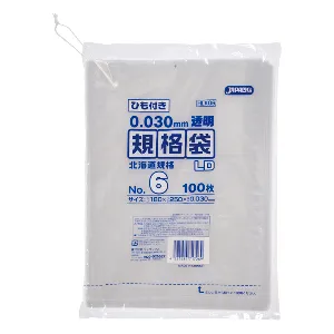 ジャパックス　LD規格袋 北海道 HLK06 透明 100枚x10冊×8箱入-1